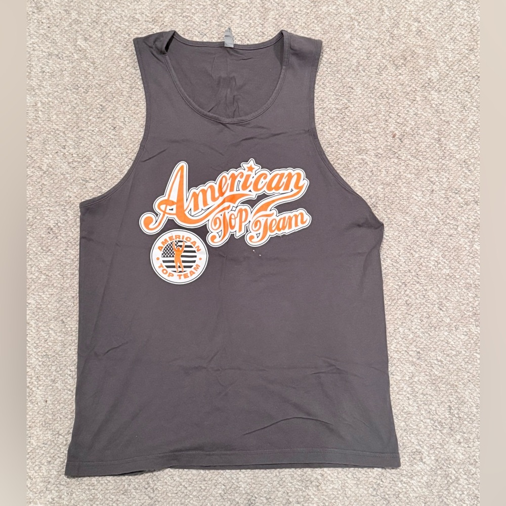 Men's Gray Graphic Tank Top American Top Team Gym Tank UFC MMA